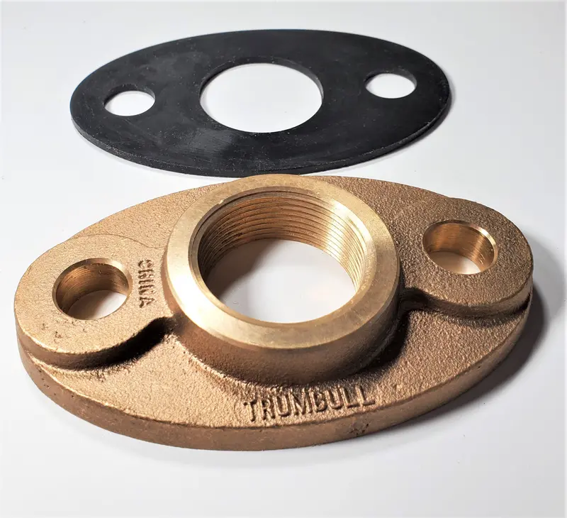 1.5-Inch Lead-Free Brass Two-Bolt Water Meter Flange With Gasket 1