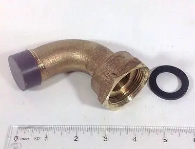 1-Inch No-Lead Brass Angle Water Meter Coupling – Swivel Nut To Npt 1