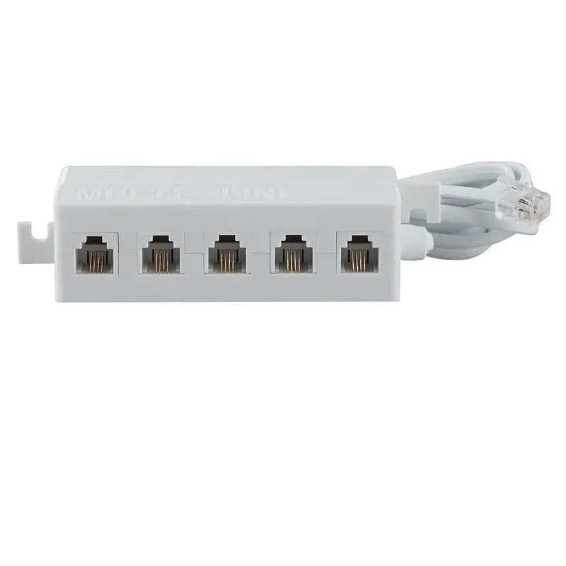 1-To-5 Telephone Line Splitter With 6-Foot Cable — 4-Pin, White 1