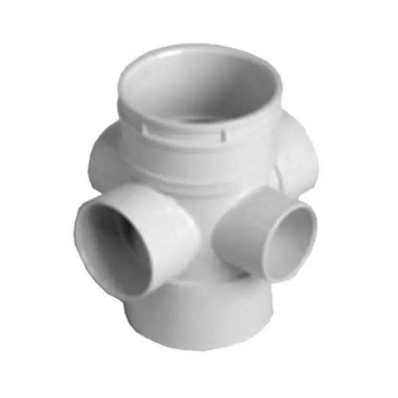 100Mm Pvc 4-Way Waste Riser With Three 50Mm And One 40Mm Outlet (90°) 1