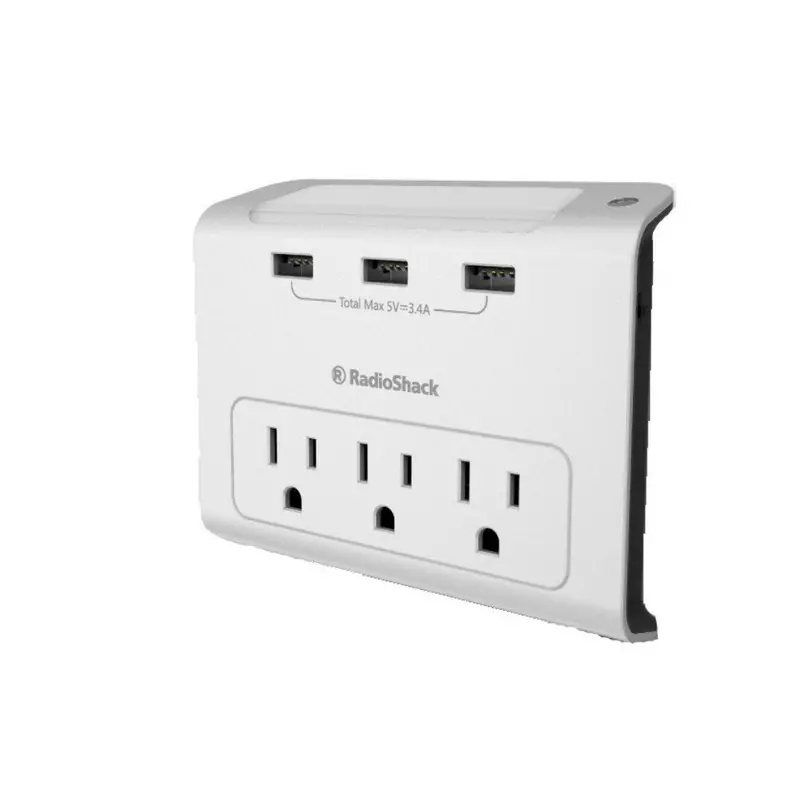 3-Port Wall-Mount Tap With Built-In Nightlight And Triple Usb Charging 1