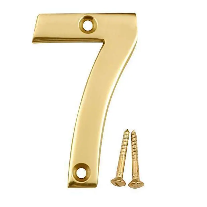 4-Inch Satin Brass House Sign – Mintcraft #7 1