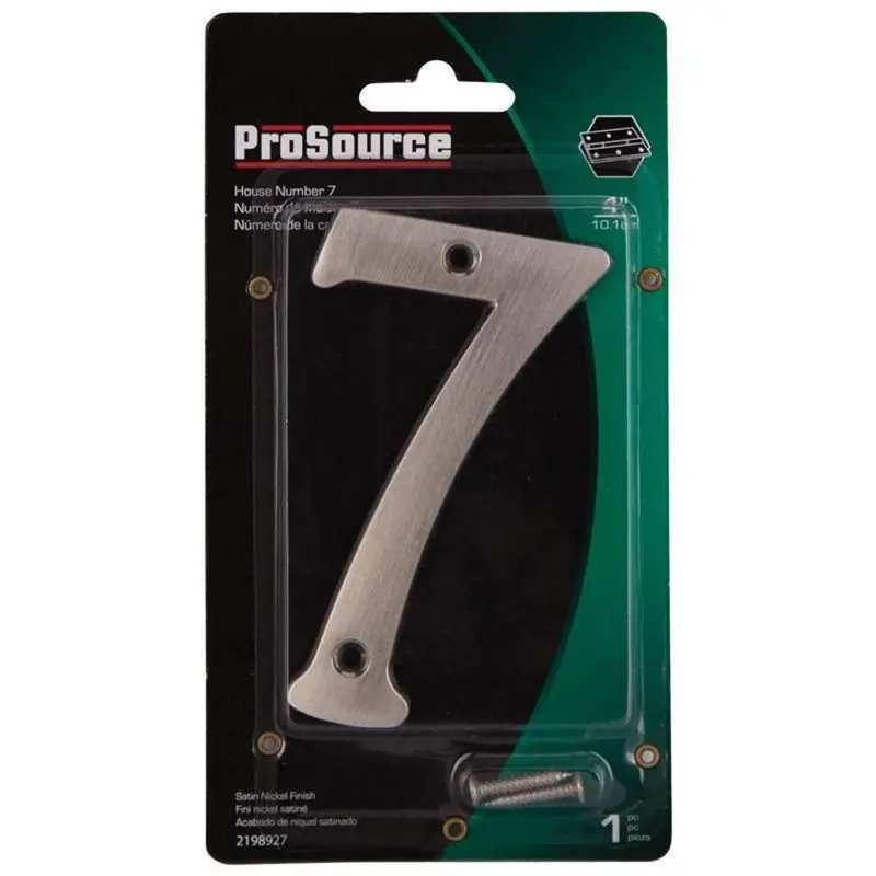 4-Inch Satin Nickel House Number – Digit 7 1
