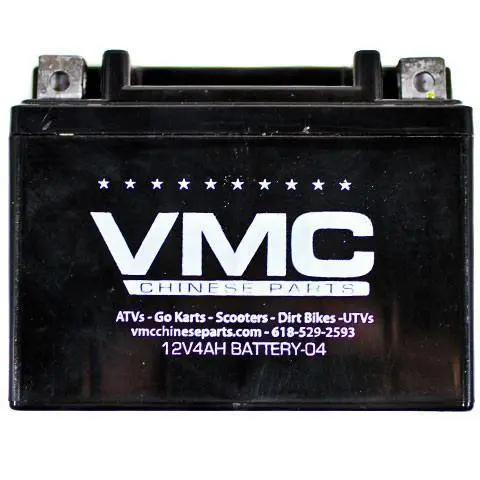 4Ah Sealed Lead-Acid Battery – Dimensions: 4.5" L × 2.8" W × 3.5" H 1