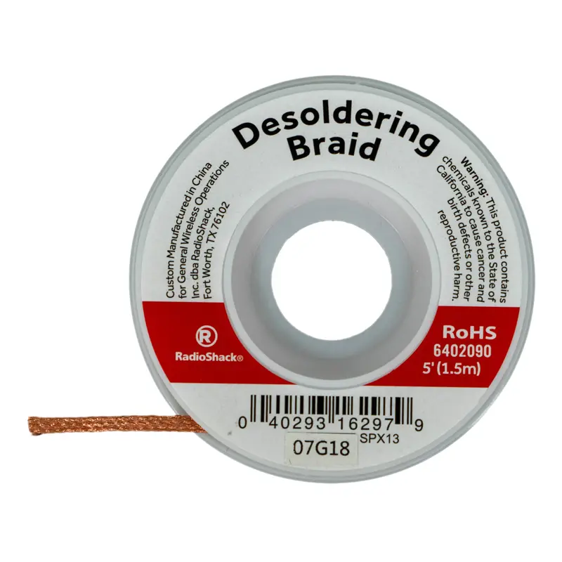 5-Foot Desoldering Wick Braid – Copper Braided, Flux-Ready 1