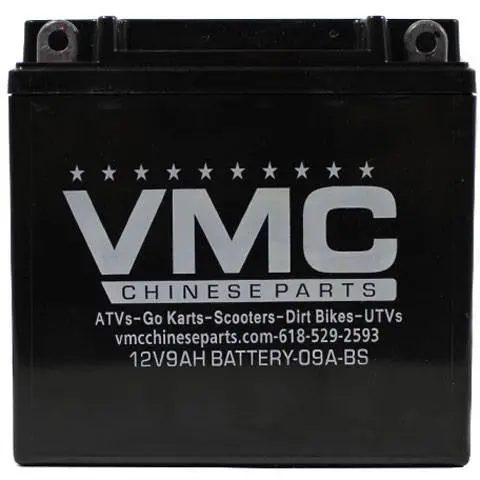 9Ah Lead-Acid Battery – Dimensions: 5.35" L × 3.0" W × 5.35" H 1