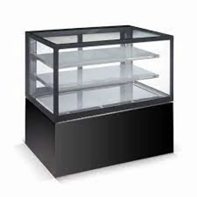 Alpha 513L Square Commercial Cake Display Cabinet – Black Marble Finish, 1500Mm Wide 1