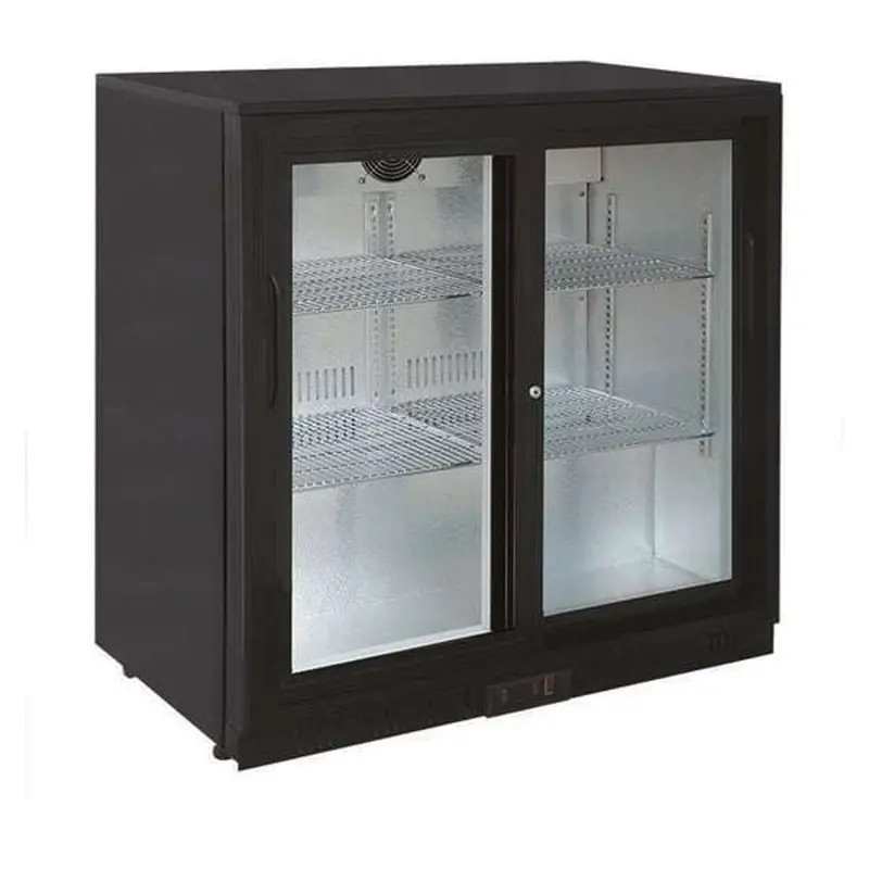 Alpha Commercial 205L Undercounter Bar Cooler – Black, Dual-Door 1