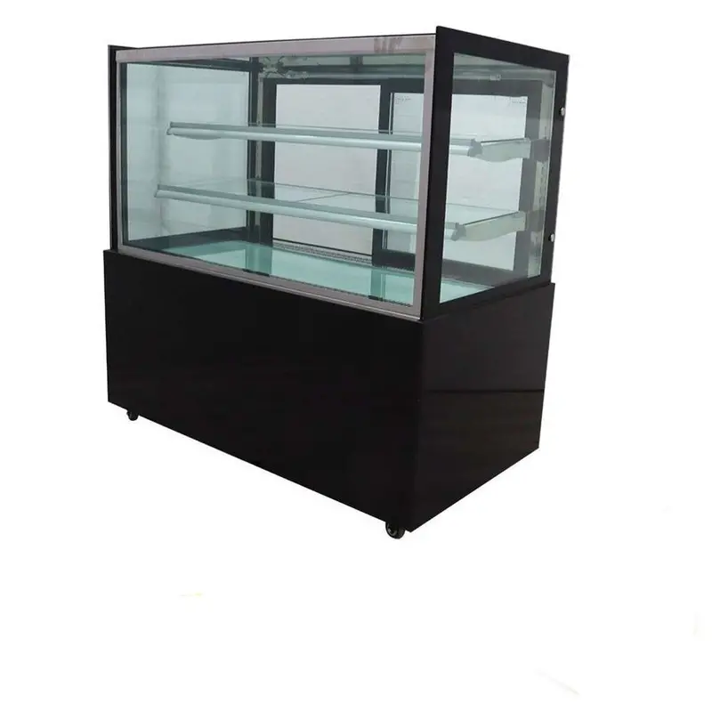 Alpha Commercial 405L Square Cake Display Cabinet – Black Marble Finish, 1200Mm 1