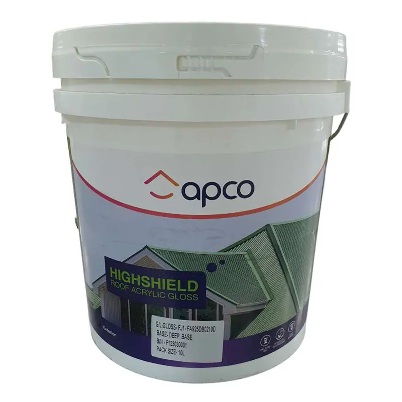 Apco Highshield Gloss Roof Paint – Acrylic Deep Base Formula, 10-Litre Container For Weatherproof Protection 1