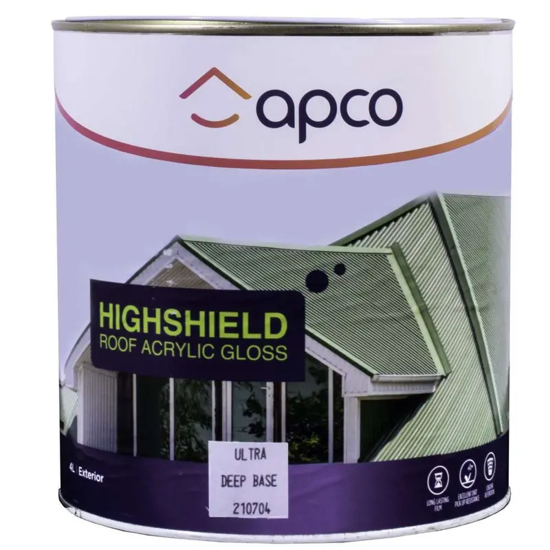 Apco Highshield Gloss Roof Paint – Ultra-Deep Acrylic, 4L Can 1