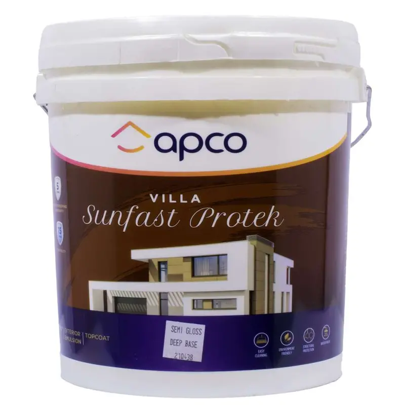Apco Villa Sunfast Protek Semi-Gloss Acrylic Top Coat – Deep Base, 10L 1