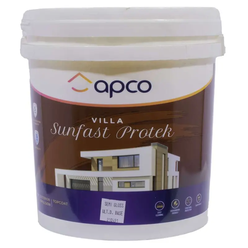 Apco Villa Sunfast Protek Semi-Gloss Acrylic Top Coat – Ultra Deep Base, 10L 1