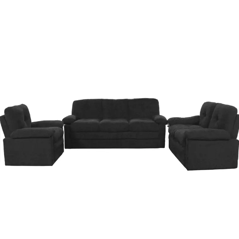 Billy 3+2+1 Fabric Sofa In Black – Bless Collection (12-Month Warranty) 1