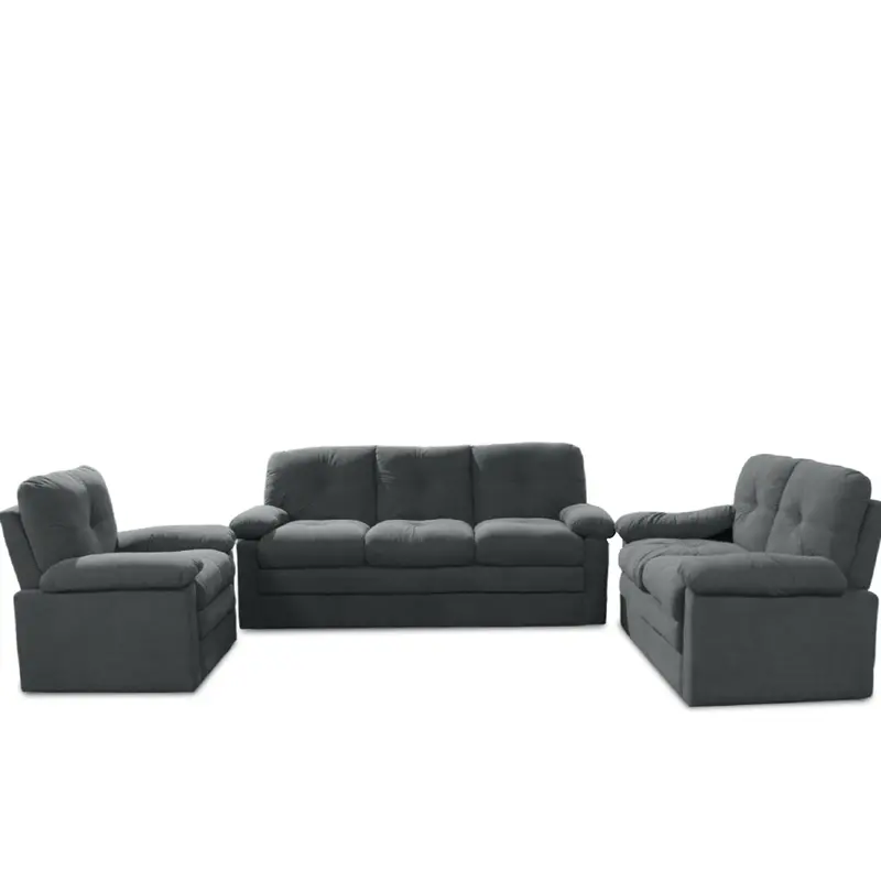 Billy 3+2+1 Fabric Sofa In Dark Grey – Bless Collection (12-Month Warranty) 1