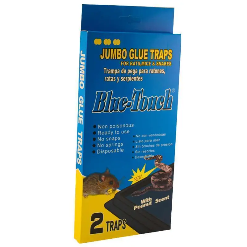 Blue Touch Small Glue-Based Mouse Trap – 2-Pack, Non-Toxic Adhesive 1