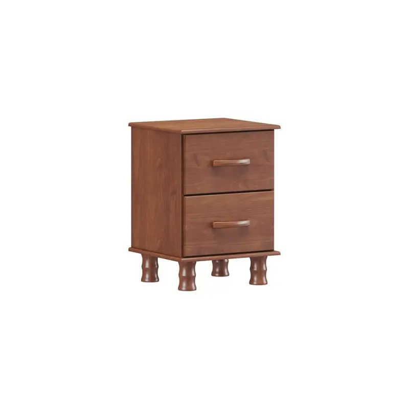 Bronze Solid Wood 2-Drawer Nightstand – 415 X 400 X 635 Mm, Imbuya Wood 1