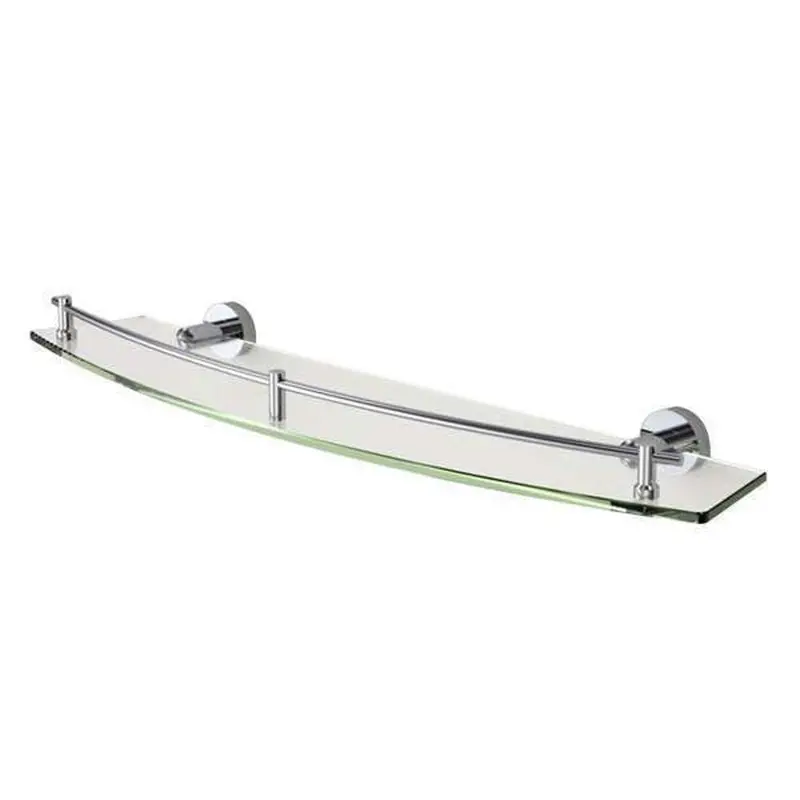 Caroma Cosmo Single Glass Shelf – Wall-Mounted Metal Design 1