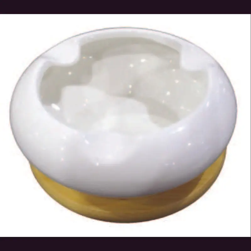 Ceramic Two-Tier Bowl Set With Wooden Stand And Storage Drawer 1