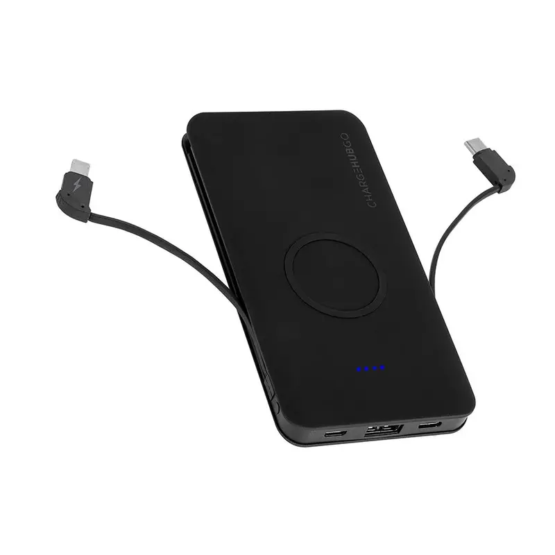 Chargehubgo+ All-In-One Portable Power Bank With Wireless Charging & Integrated Cables 1