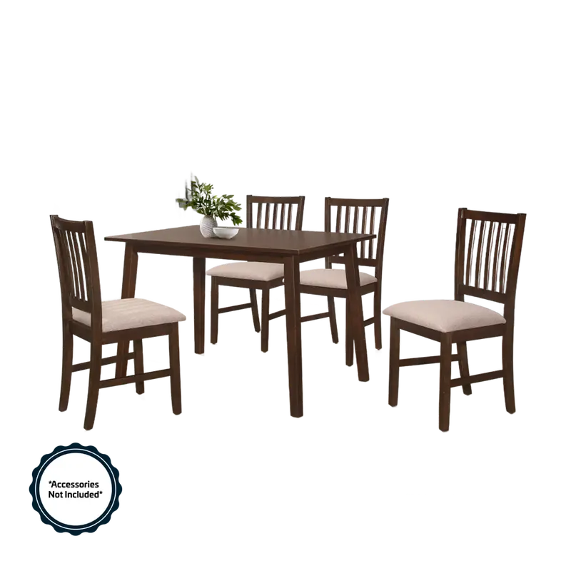 Estay 5-Piece Laizo Walnut Dining Set – 1200X750X750Mm, Model Stw1661 1