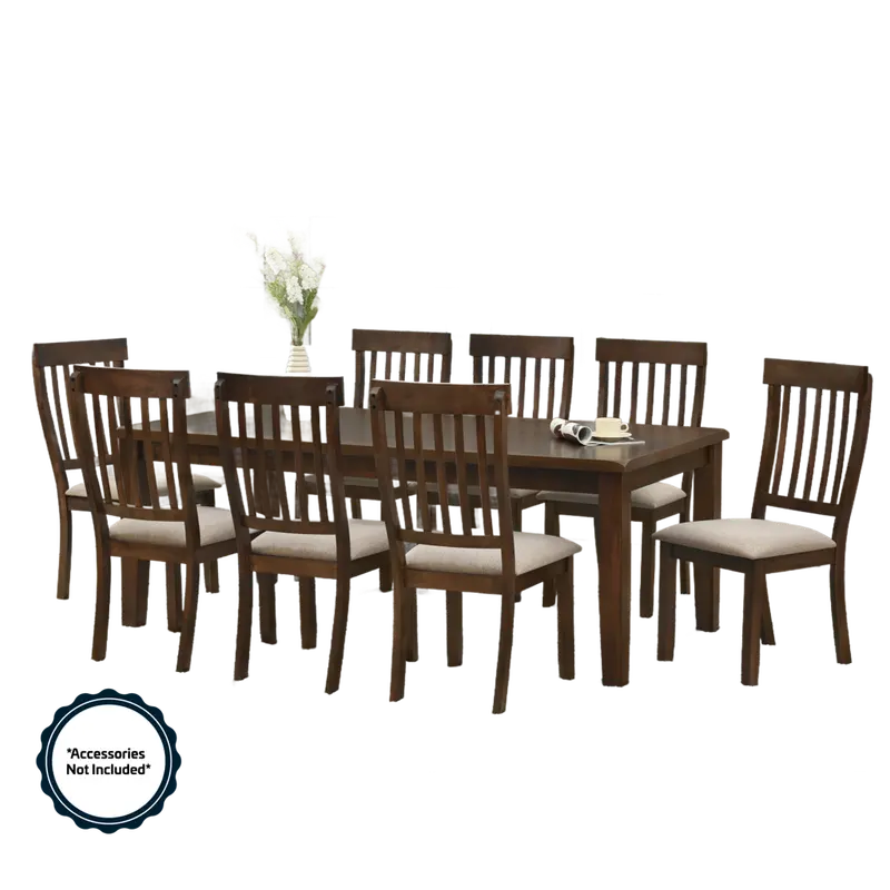 Estay 9-Piece Dark Walnut Dining Set – 2000X1000X750Mm, Model Stw1689 1