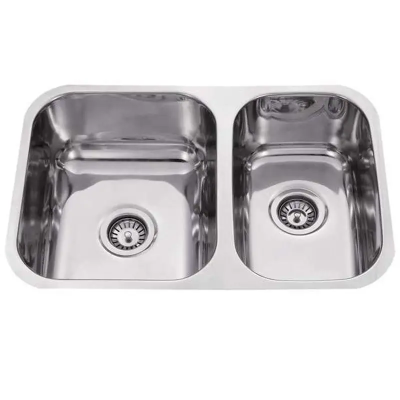 Evia Double-Basin Undermount Kitchen Sink – No Drainer, 820 X 500 X 180 Mm 1