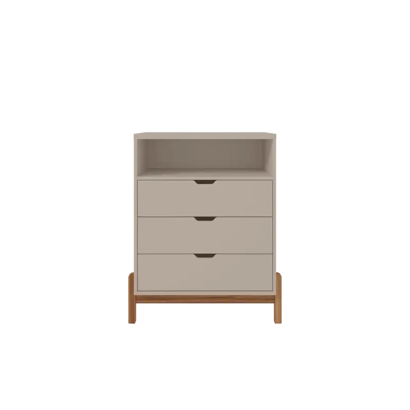 Fb Antares 3-Drawer Chest Of Drawers – 770X450X960Mm Off-White High-Gloss Storage 1