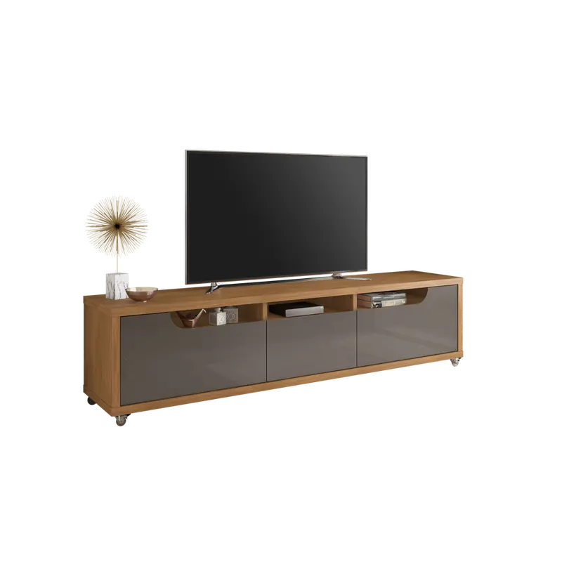 Fb Jersey Sleek Tv Stand – 1800X385X502Mm Cedar & Pearl Grey Gloss Look (No Warranty) 1
