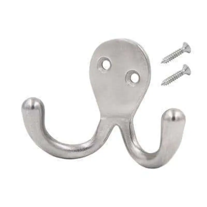 Fixworx Chrome Double Robe Hook – Space-Saving Dual-Hang Wall Mount 1