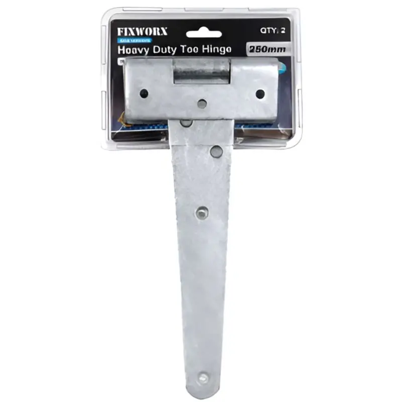 Fixworx Heavy-Duty Tee Hinge – 10-Inch Galvanized Brass Pin, Cd2 Finish 1