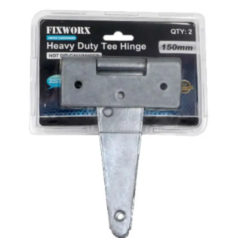 Fixworx Heavy-Duty Tee Hinge – Brass Pin, Galvanised, 6" (150 Mm), Cd2 Series 1
