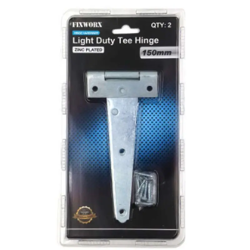 Fixworx Medium-Duty Tee Hinge – Zinc-Plated, 6" (150 Mm), Cd2 Series 1