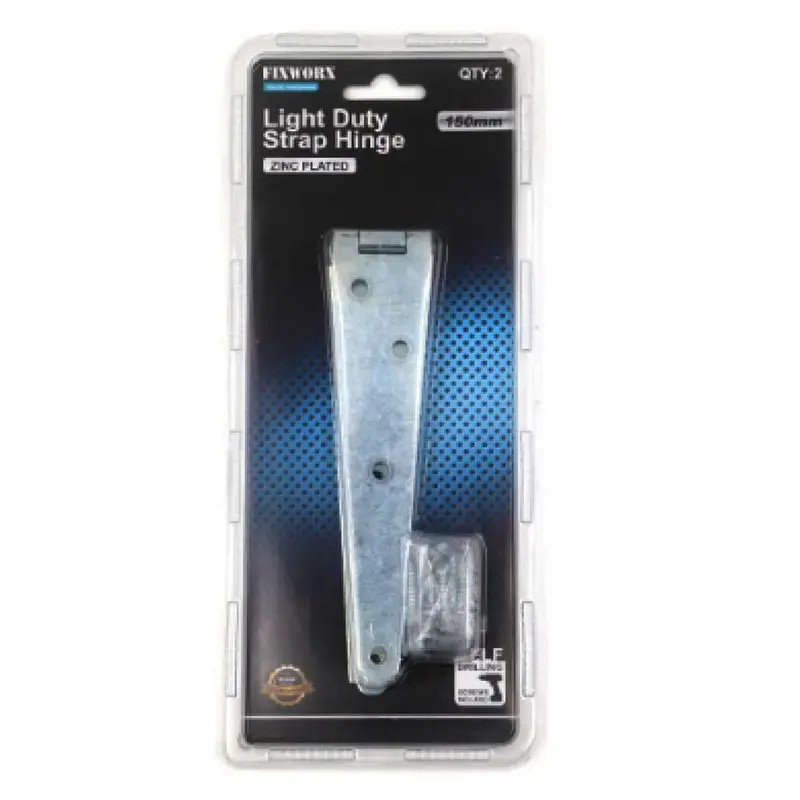 Fixworx Zinc-Plated Strap Hinge – 6 Inch (150Mm), Load-Durable Design 1