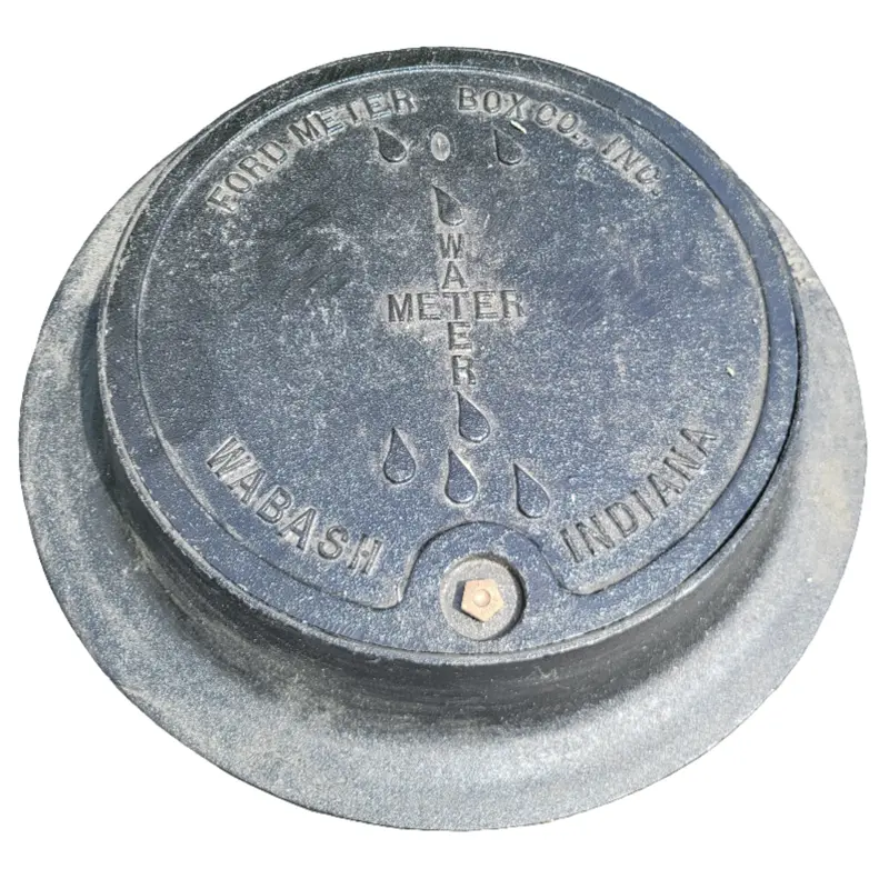 Ford Meter Box A53 Cover – 15" Solid Iron Locking Lid For 20" Tile 1