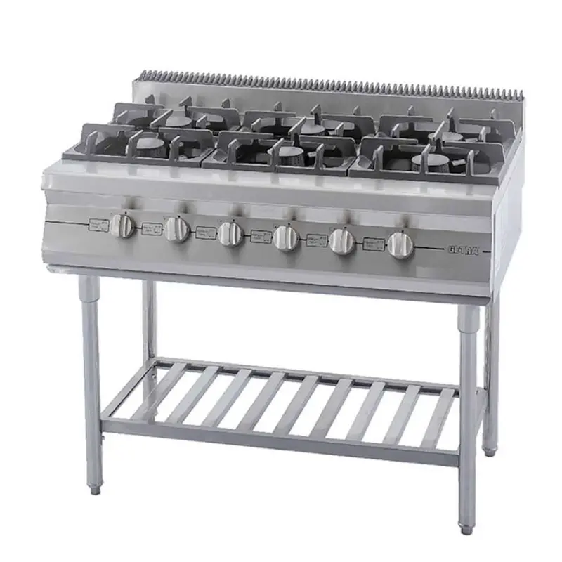 Getra Commercial Open-Burner Gas Range – 105 X 80Cm Stainless Steel 1