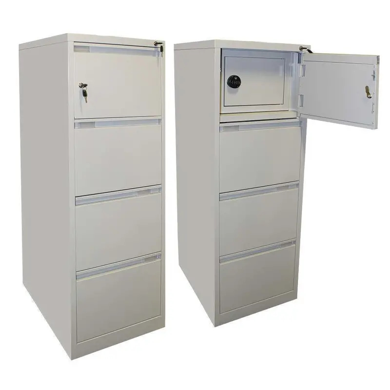Godrej 4-Drawer Filing Cabinet With Integrated Safe – 1320 X 464 X 620Mm 1