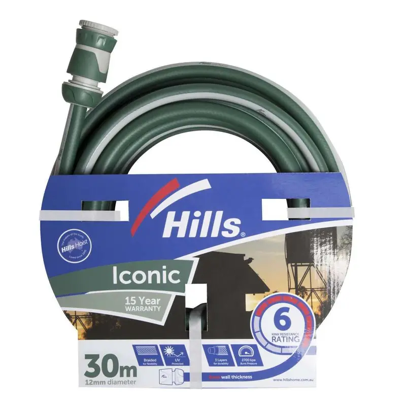 Hills Iconic Reinforced Garden Hose – 12 Mm X 30 M Kink-Resistant Design 1