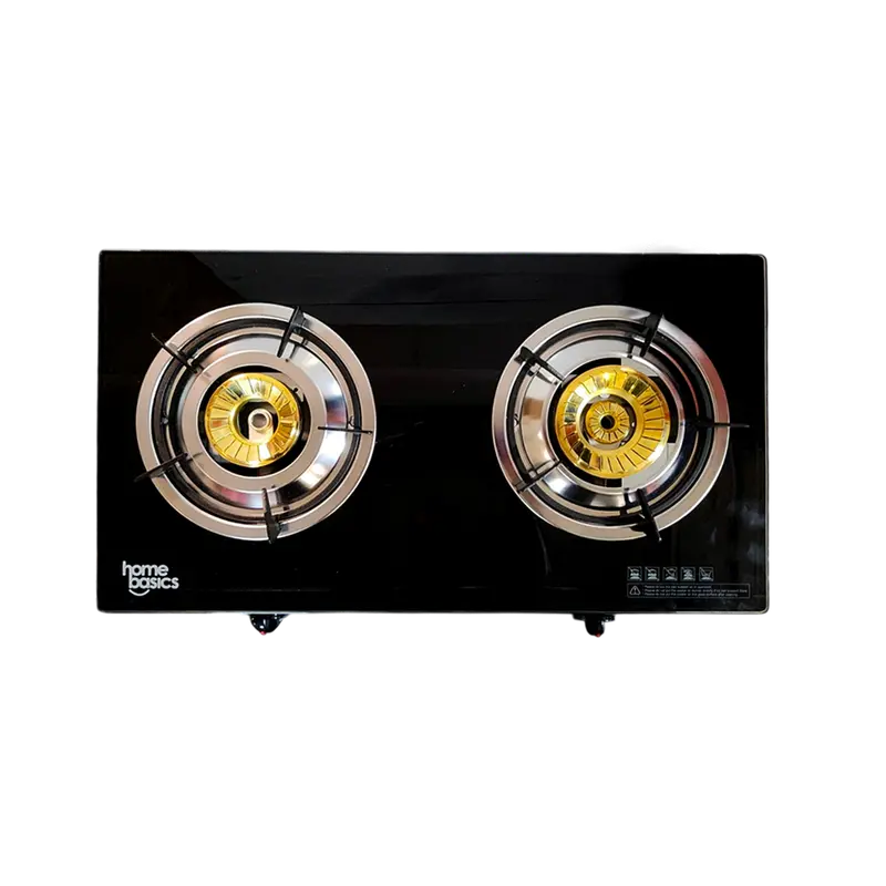 Home Basics 2-Burner Glass-Top Gas Stove – 8Mm Tempered Surface 1