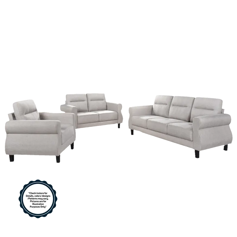 Home Basics 3+2+1 Fabric Sofa Set – Brown (#Ae369) 1