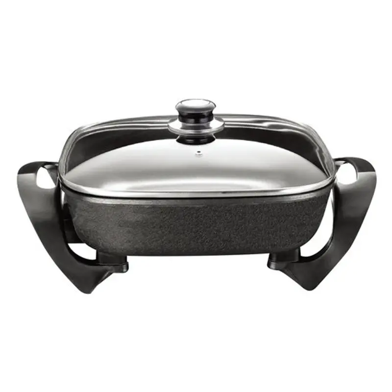 Home Basics Non-Stick Electric Square Fry Pan – Adjustable Temperature Control 1