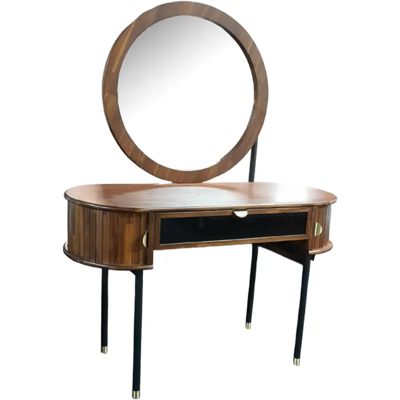 Inception Dark Walnut & Black Dressing Table – 1200 × 450 × 750Mm 1