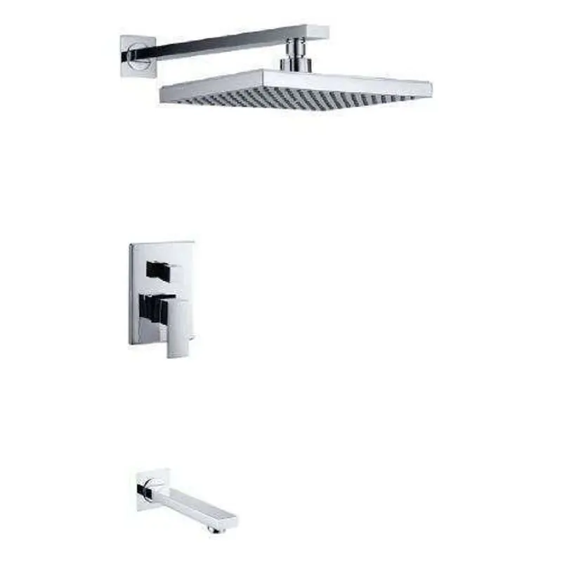 Inox Fabia Rainfall Shower Mixer With Bath Spout – Cp-Finished Set 1