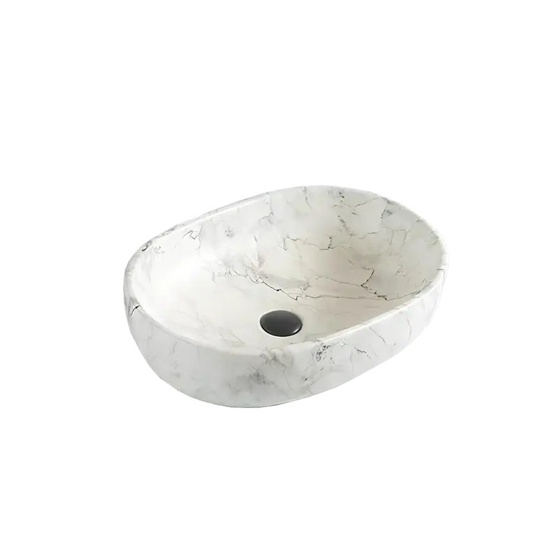 Inox Marb Oval Basin – 590Mm, White Finish 1