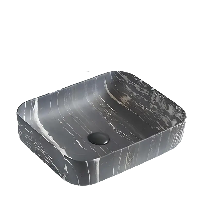 Inox Marb Rectangular Basin – Matte Black, 500Mm 1