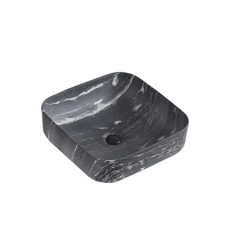 Inox Marb Square Basin – 395Mm, Glossy Black Finish 1
