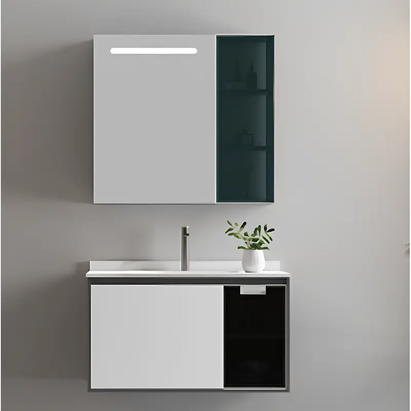Inox Trend Bathroom Vanity Unit With Mirror – White, 800X500X450Mm Cabinet + 750X140X700Mm Mirror 1