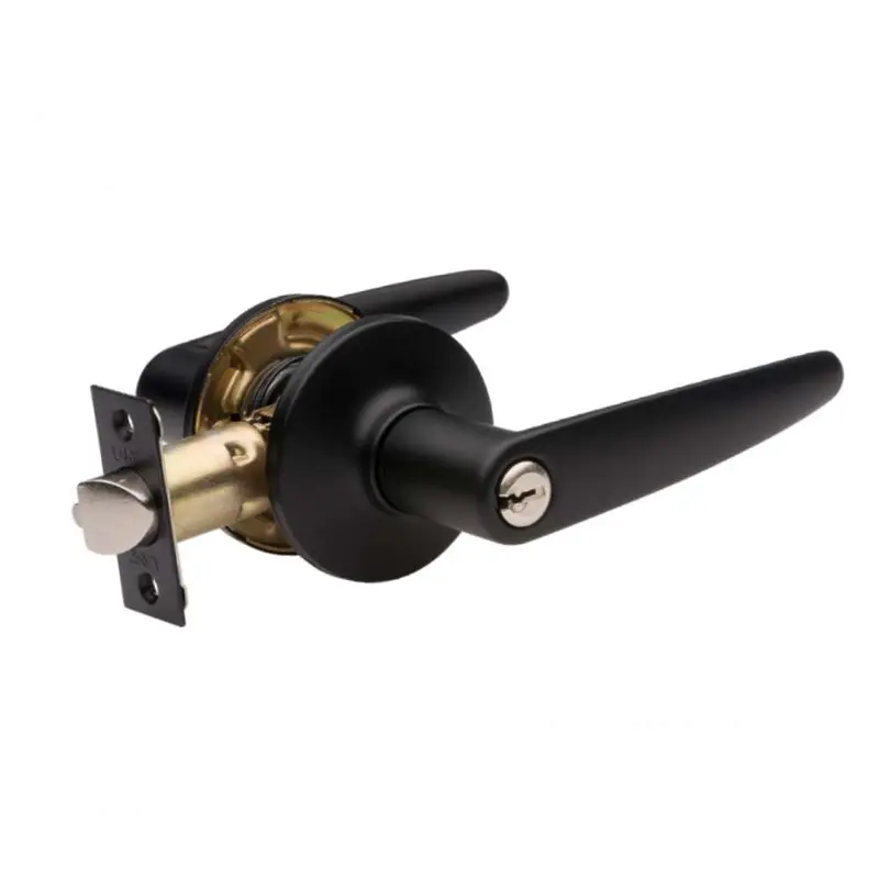 Lane Avalon Matte Black Lever Entrance Door Set – Modern Security Hardware 1