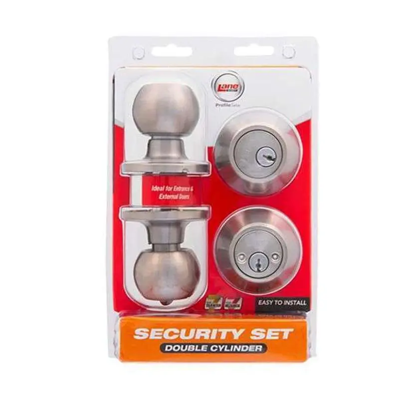 Lane Bala Dual-Security Entrance & Deadbolt Kit – Satin Stainless Steel 1