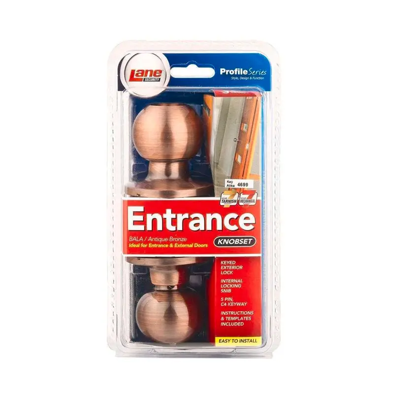 Lane Bala Entrance Handle Set – Antique Bronze 1